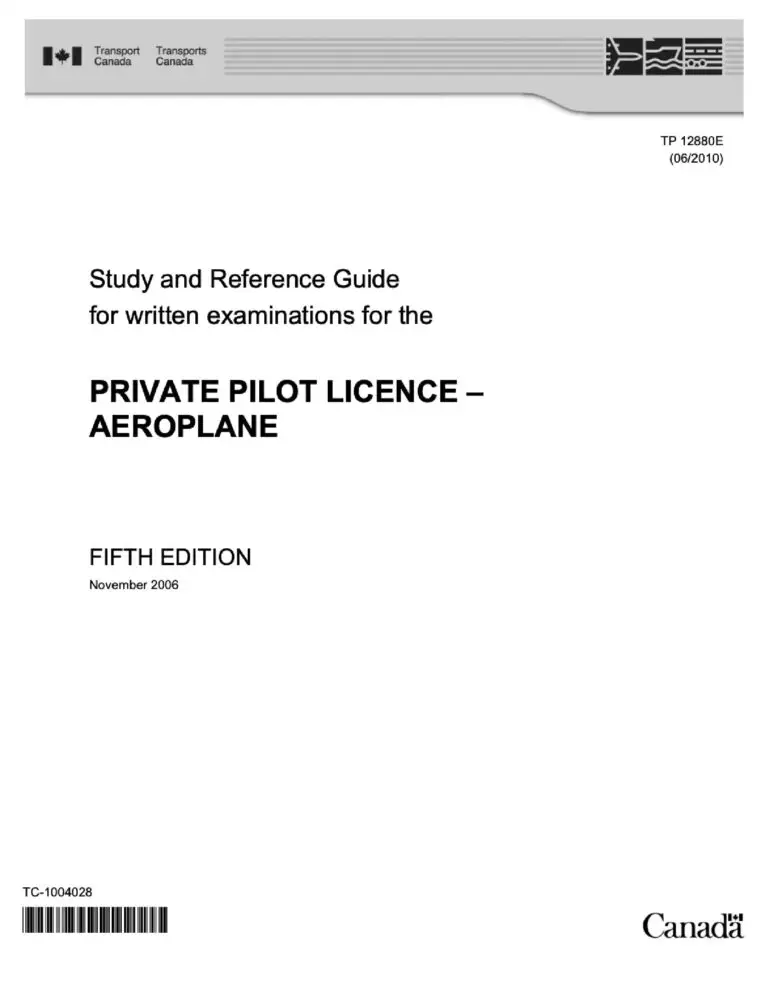 Private Pilot Licence Study and Reference Guide